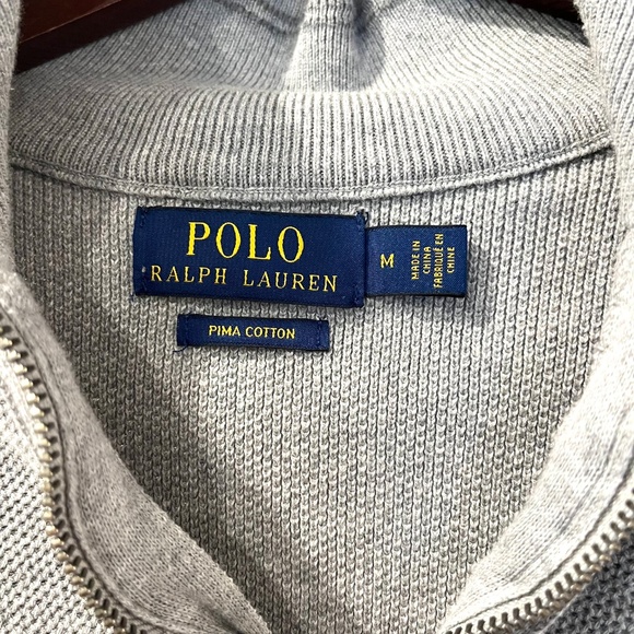 Polo Ralph Lauren Men's Gray Quarter Zip Mock Neck Sweater - Size S/M - Picture 3 of 5
